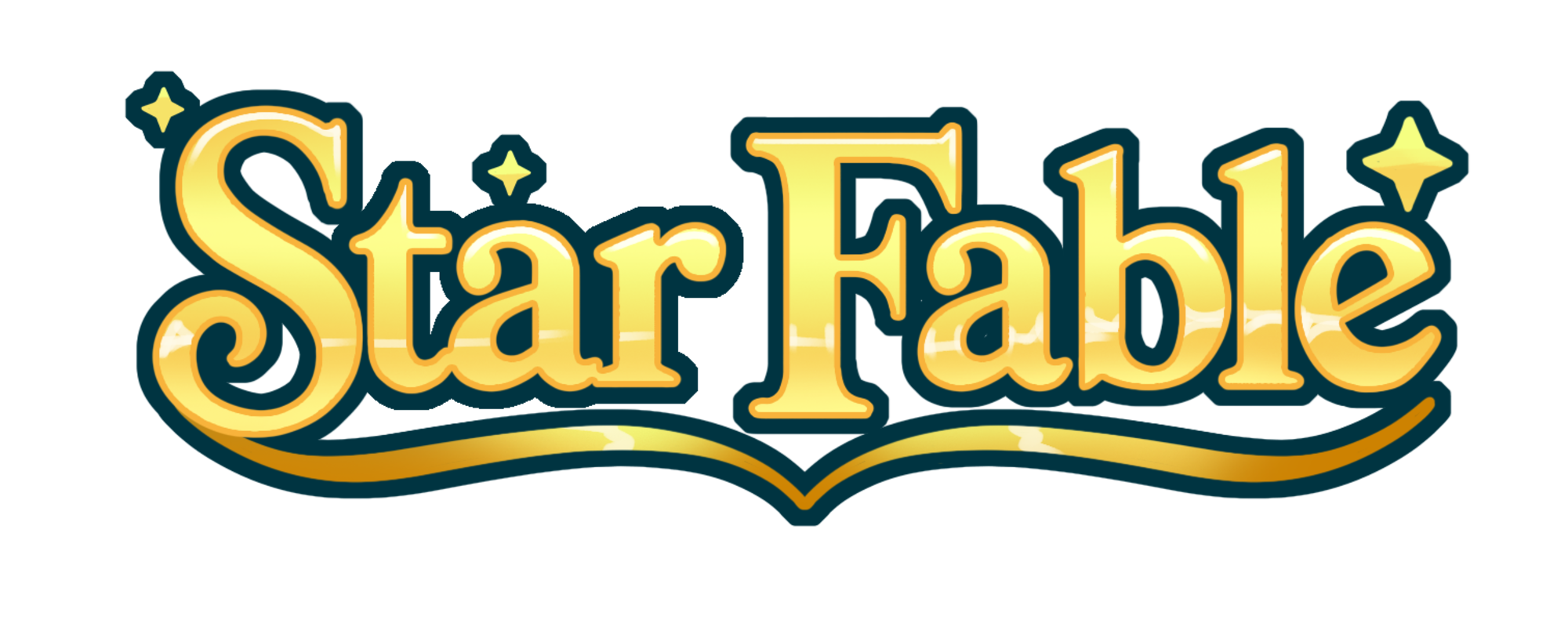 Star Fable white logo on mid background